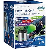 Elate 2-Quart Camp Crock Thermos for Hot/Cold Food, 64oz Stainless Steel Vacuum-Insulated Jar, Wide-Mouth Thermal Container, Portable Lunch Pot for Outdoor Adventure, Camping, Picnics, Trips, Potlucks