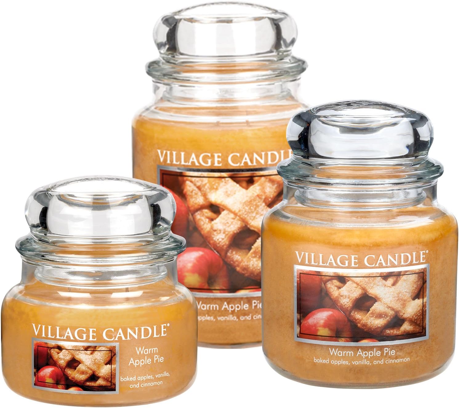 Village Candle Warm Apple Pie 26 oz Glass Jar Scented Candle, Large: Home & Kitchen