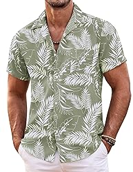 COOFANDY Mens Hawaiian Shirt Summer Beach Vacation