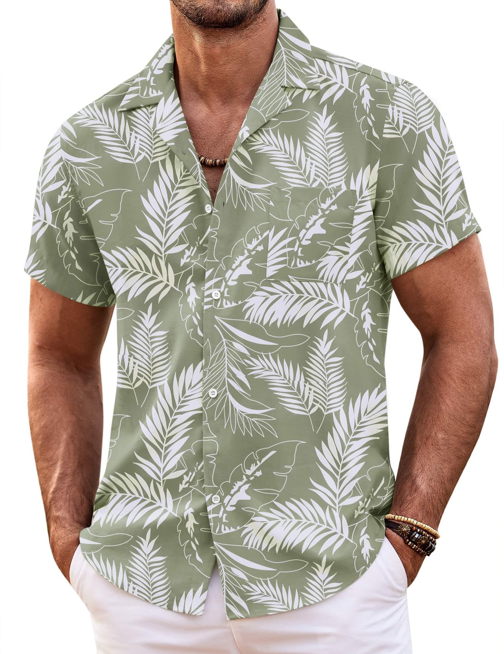 COOFANDY Mens Hawaiian Shirt Summer Beach Vacation