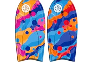 Bloo Tide Foam Bodyboard 40" | Bodyboards for Recreational Beginners and All Surfing Levels | Contoured Deck and Channel Bottom | for Lake Pool Ocean Beach Wave Riding 2 Pack