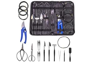 GARDENERA 16-Piece Professional Bonsai Tools Set for Precise Trimming and Shaping Trees for Professional and Amateur Gardeners