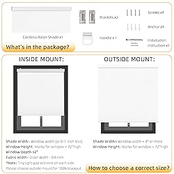 ChrisDowa Cordless Blackout Roller Shades for