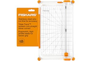Fiskars Precision Paper Trimmer, Easy and Accurate Crafting Tool, Cuts Straight for Crafts, Cards, and More