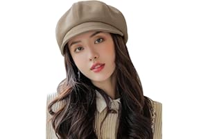 AIEOE Newsboy Hats for Women, Women Trucker Hat Beret Newsboy Caps Retro Fashion Winter Hats for Women Khaki