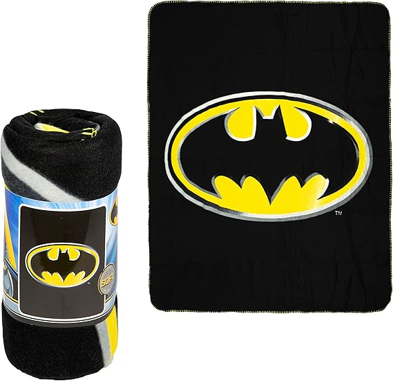 JPI Batman Emblem Super Soft Fleece Throw Blanket with Sewn edge 100