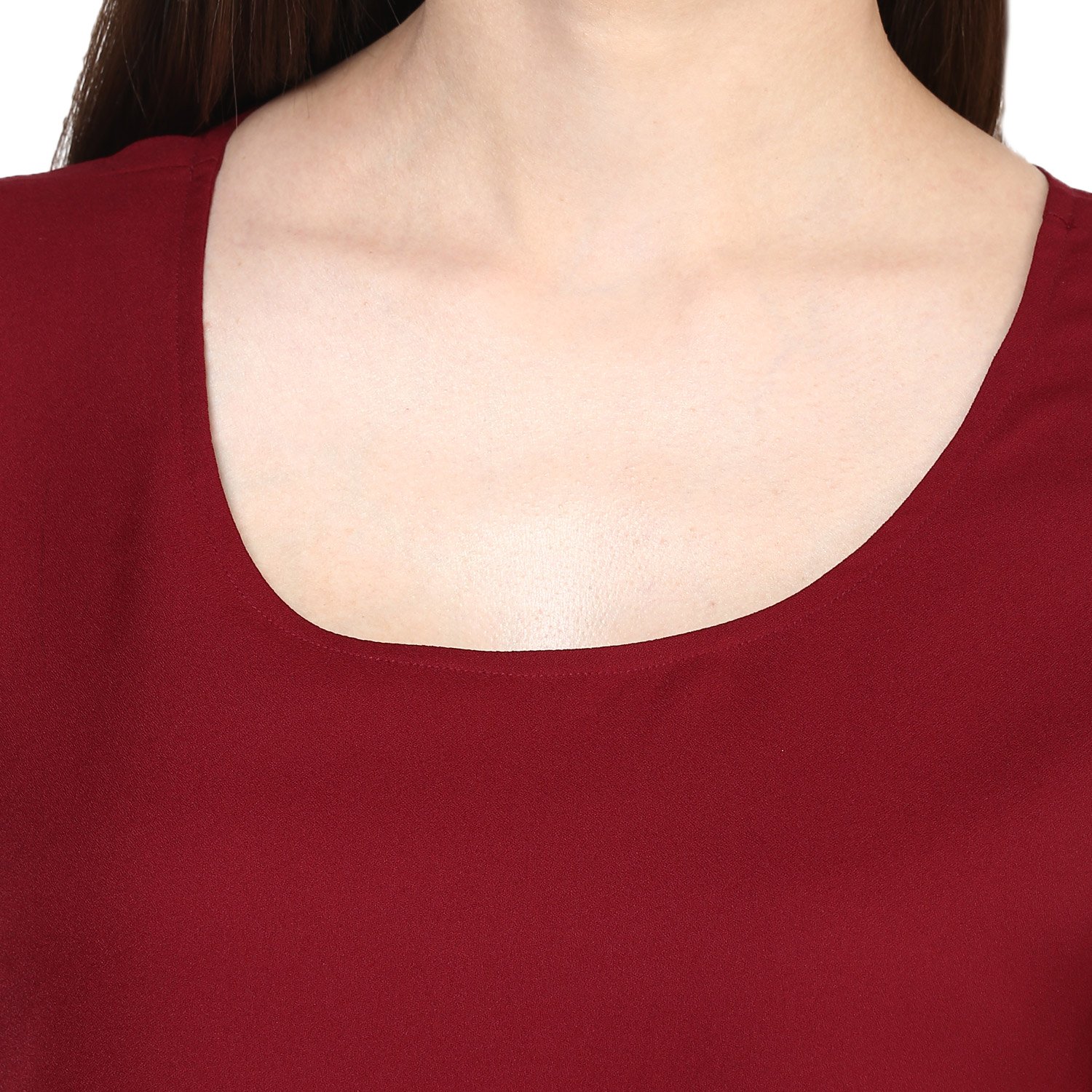 rare women maroon georgette top (ep1058a)