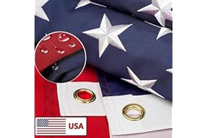 FARQIO American Flags for Outside 2x3, Heavy Duty American Flag with Embroidered Stars, Thicken Nylon US Flag with Sewn Stripes Brass Grommets US Flags 2x3 Outdoor High Wind All Weather Flags