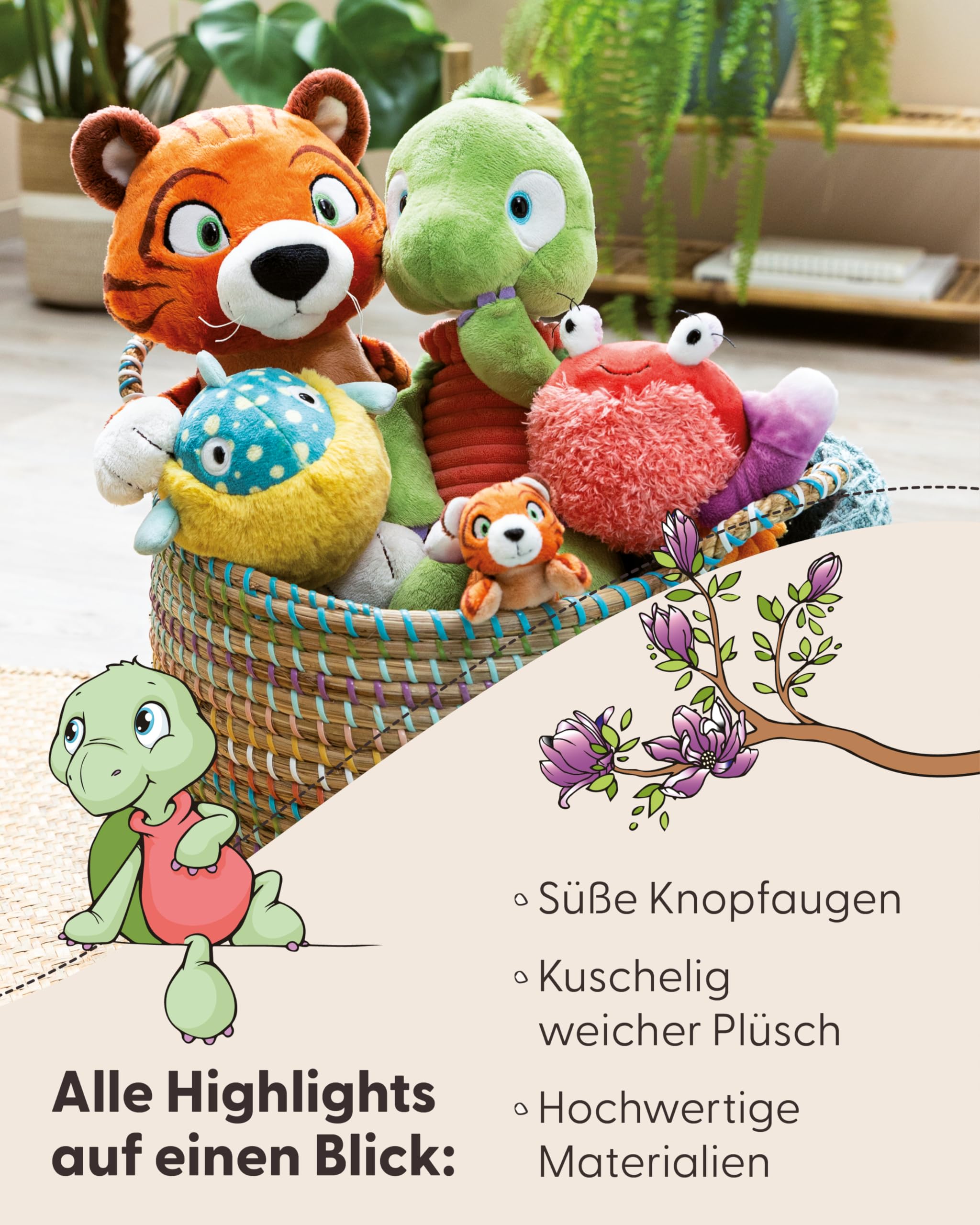 NICI Kuscheltier Schildkröte Tateus 25cm - Plüschtier zum Kuscheln und Liebhaben, Nachhaltig produziertes Stofftier aus recycelten Materialien – 49791 4