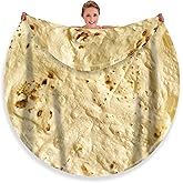 moonysweet Tortilla Blanket for Adult and Kids Double Sided Novelty Food Blanket Adult Size Funny Realistic Throw Blanket Fuzzy Fleece Blanket Flannel Teenage Boys Girls 80 inches