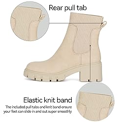 Athlefit Women's Chelsea Boots Fall Platform Ankle