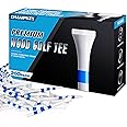 CHAMPKEY Premium Wood Golf Tees 200 Count - 3 Line Marking System Golf Wood Tees - Achieve Consistent and Long Distance Shot