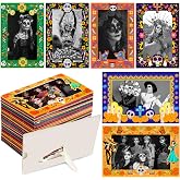 Dia De Los Muertos Decorations Picture Frames, Paper Day of The Dead Altar | 30 Pcs Ofrenda with Candle Marigold Fake Butterfly, Dia De Los Muertos Kit Mini Sugar Skull Mexican Halloween Calaveras Decor