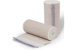 D&H Medical Elastic Bandage Wrap - Premium Elastic Bandages with Velcro Closure, Compression Bandage for Wrist, Ankle & Foot (2 Count (Pack of 1))