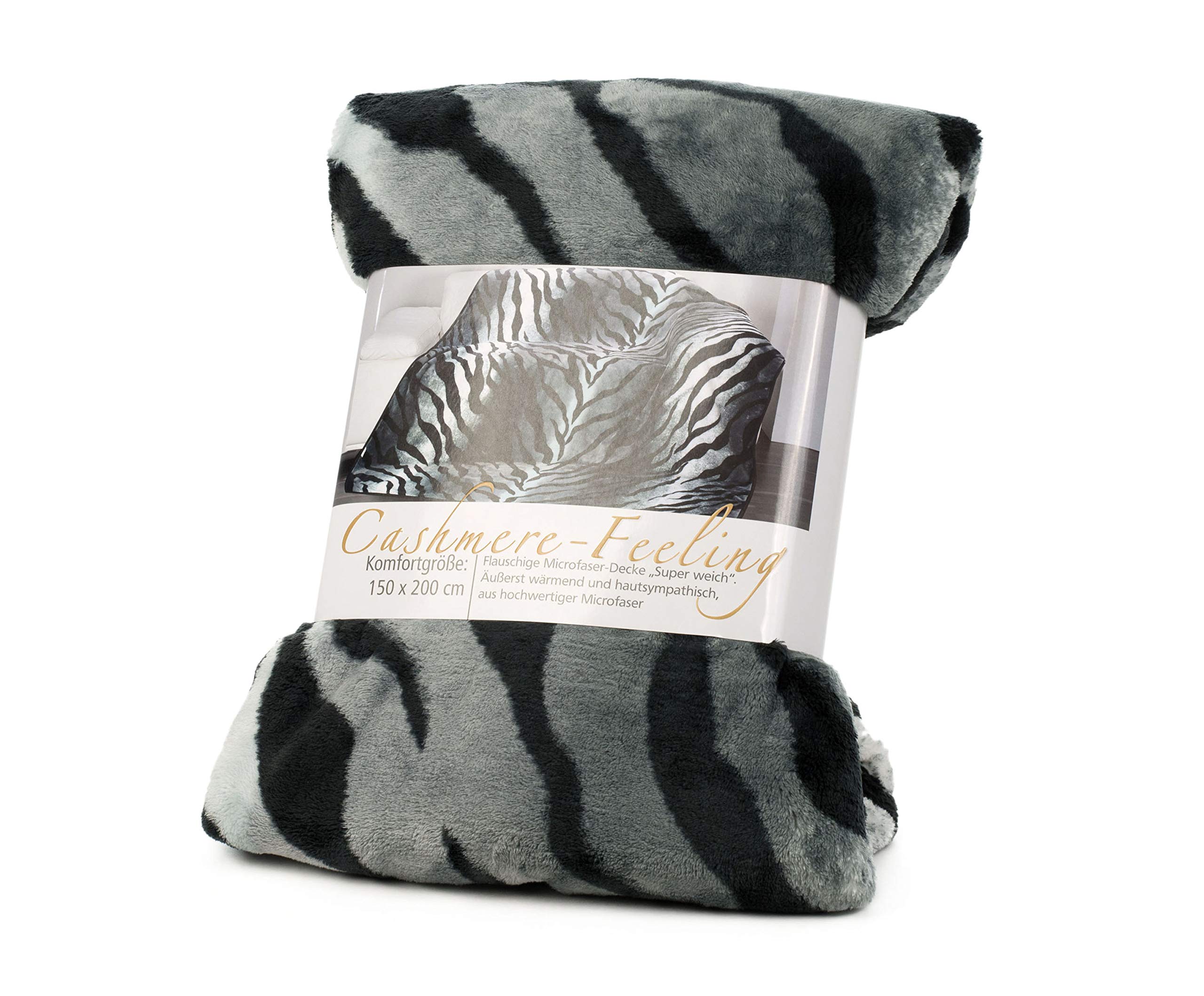 Gözze - Premium Cuddly Blanket, Cashmere Feel, High Fabric Weight 500 g/m², 150 x 200 cm - Siberian snow tiger — image 1