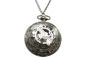 Bird Pocket Watch Necklace, Bird Charm, Love Bird,Crane Pocket Watch Pendant for her