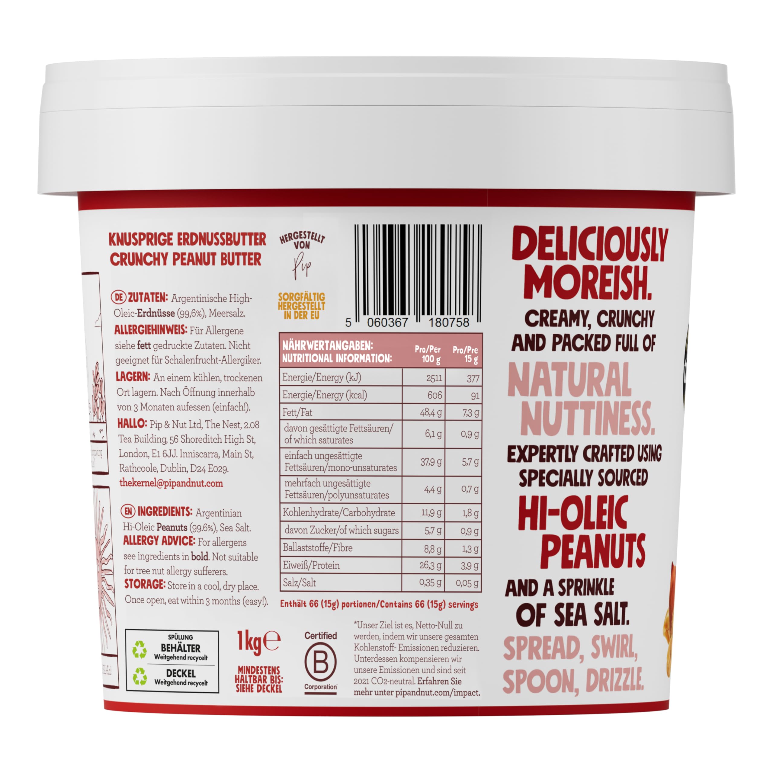 Pip & Nut Knuspringe Erdnussbutter, 1kg 2