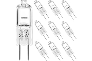 Diximus G4 Low Voltage Halogen Bulbs - 20 Watt Small Light Bulb – 12V Landscape Light Bulbs 20W Bi-Pin Bulb for Under Cabinet Puck Light, Chandeliers, Track Lighting - Warm White 2700K - 10 Pack