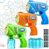 JOYIN 3 Bubble Guns Kit with 3 Solutions for Kids, Bubble Blaster for Summer Toy, Party Favors, Birthday, Outdoor & Indoor Ac