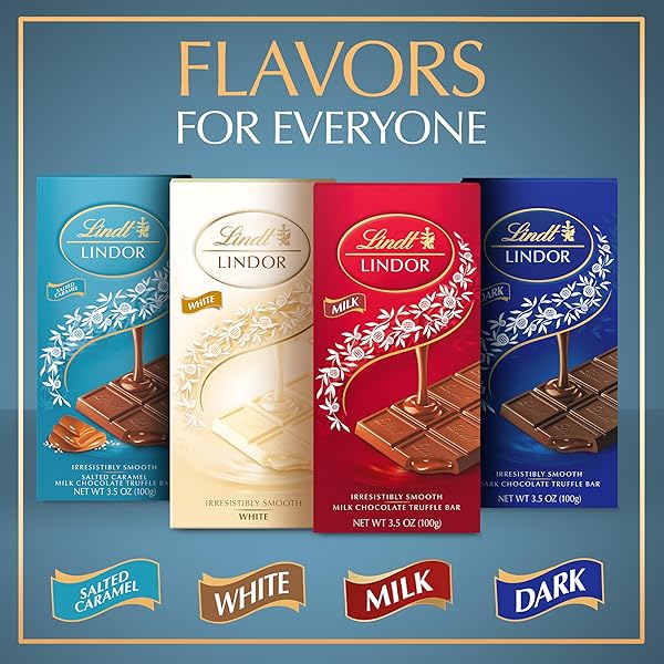LINDT LINDOR SALTED CARAMEL MILK CHOCOLATE TRUFFLE BAR, CHOCOLATE CANDY BAR WITH SMOOTH CENTER, 3.5 OZ.