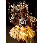 SHINYOU Girls LED Light Up Giraffe Tutu Costumes with Glow Ear Headband And Tail for Halloween Animal Party Birthday Gift