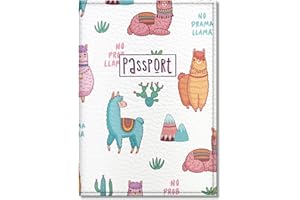 Quttie, Passport Cover for Kids, Women and Men, Travel Passport Holder (Lama Pattern, A18)