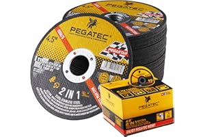 PEGATEC Cut Off Wheels 50 Pack, Quality Thin 4 1/2 x0.04x7/8 inch Cutting Disc, Metal & Stainless Steel Aggressive Cutting Wheel for Angle Grinder, General Purpose Metal Cutting (4.5inch)