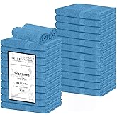 Hand Towels (Pack of 24) Light Blue Economy Towels Salon Towels - 100% Cotton Spa Towel – 16 x 27 Inches Highly Absorbable, Facial, Gym, Hair, Face Towels Bulk