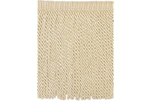 DecoPro 5 Yard Value Pack - 9 Inch Long Ivory/Ecru Bullion Fringe Trim, Basic Trim Collection, BFS9 Color: A2 (15 Ft / 4.5 Me