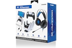 Gamers Kit For PlayStation 5: Gaming Headset with 50mm Drivers, PS5 Controller charger, Adjustable Phone Mount, USB-C Cable, 