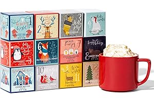 Thoughtfully Gourmet, 12 Days of Christmas Hot Chocolate Gift Set, Flavors Include Rocky Road, Cookies Butter, Pumpkin Pie & More, Set of 12