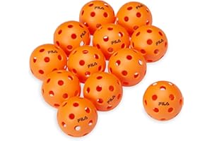 FILA Accessories Indoor Pickleball Balls - Official Indoor Pickleballs, Regulation Size with 26 Holes
