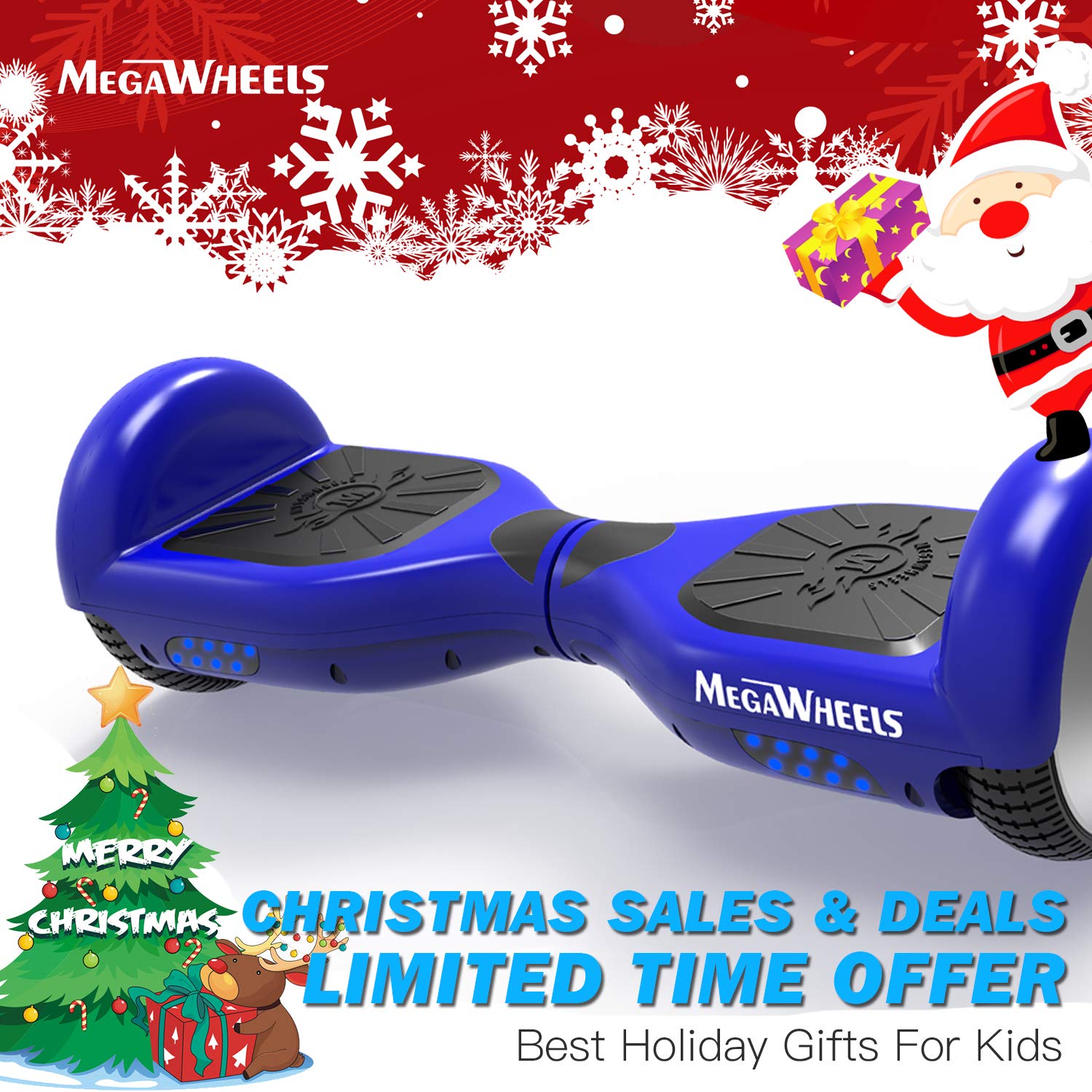 MegaWheels Hoverboard - UL Certified Self Balancing Hover Board with Bluetooth Speaker & LED Light