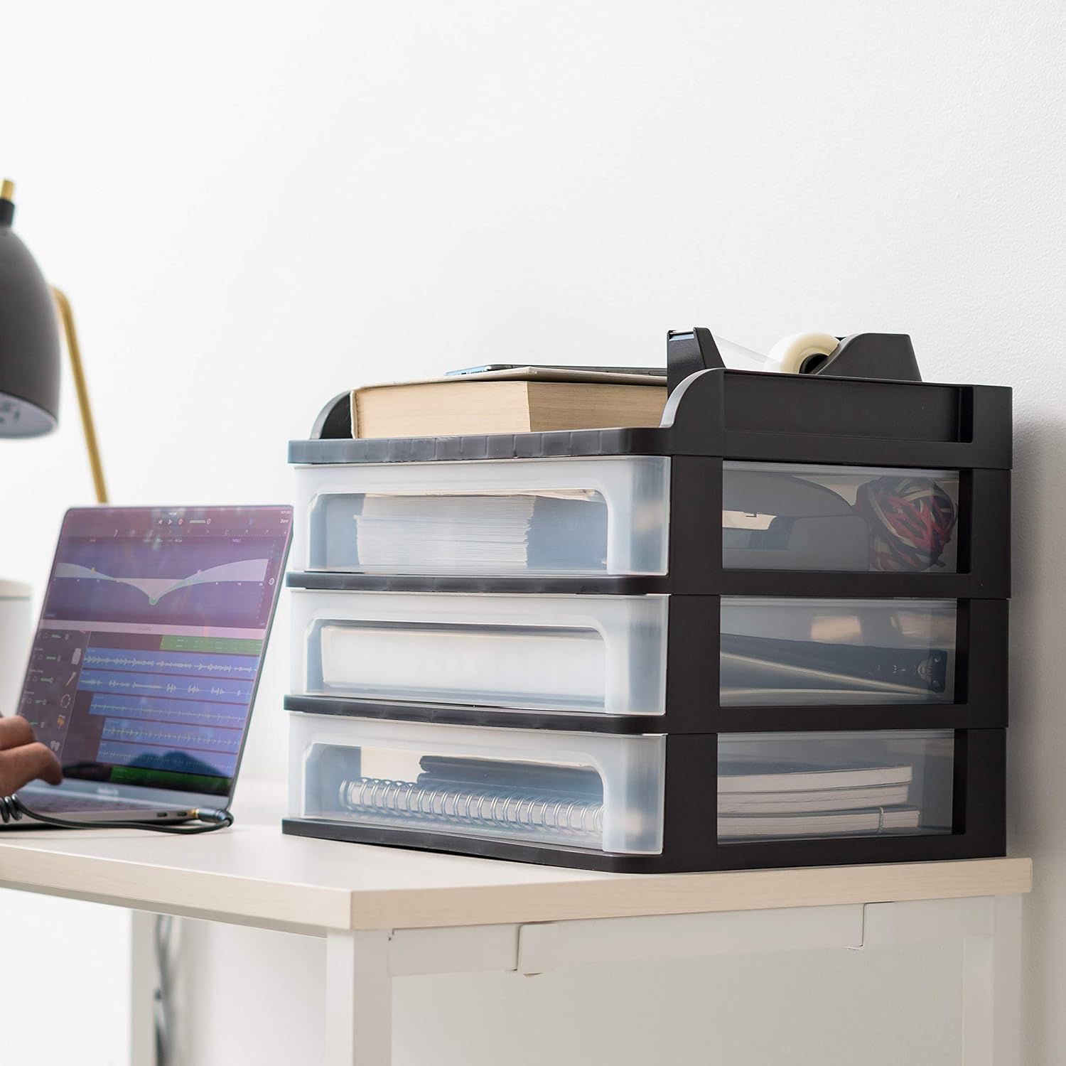 IRIS USA, Inc. DDS-M3 Medium Desktop Drawer System, Black: Home & Kitchen