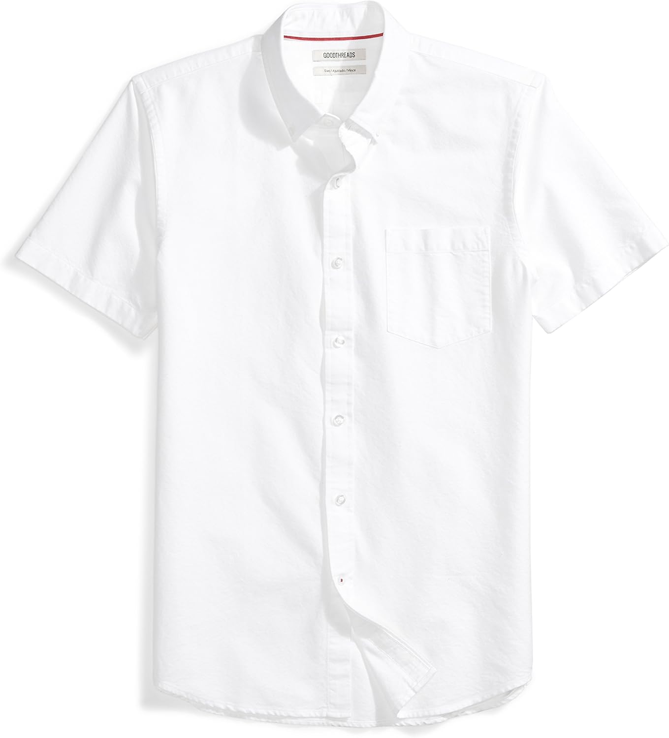  Brand - Goodthreads Men's Slim-Fit Short-Sleeve Solid Oxford Shirt with Pocket: Clothing