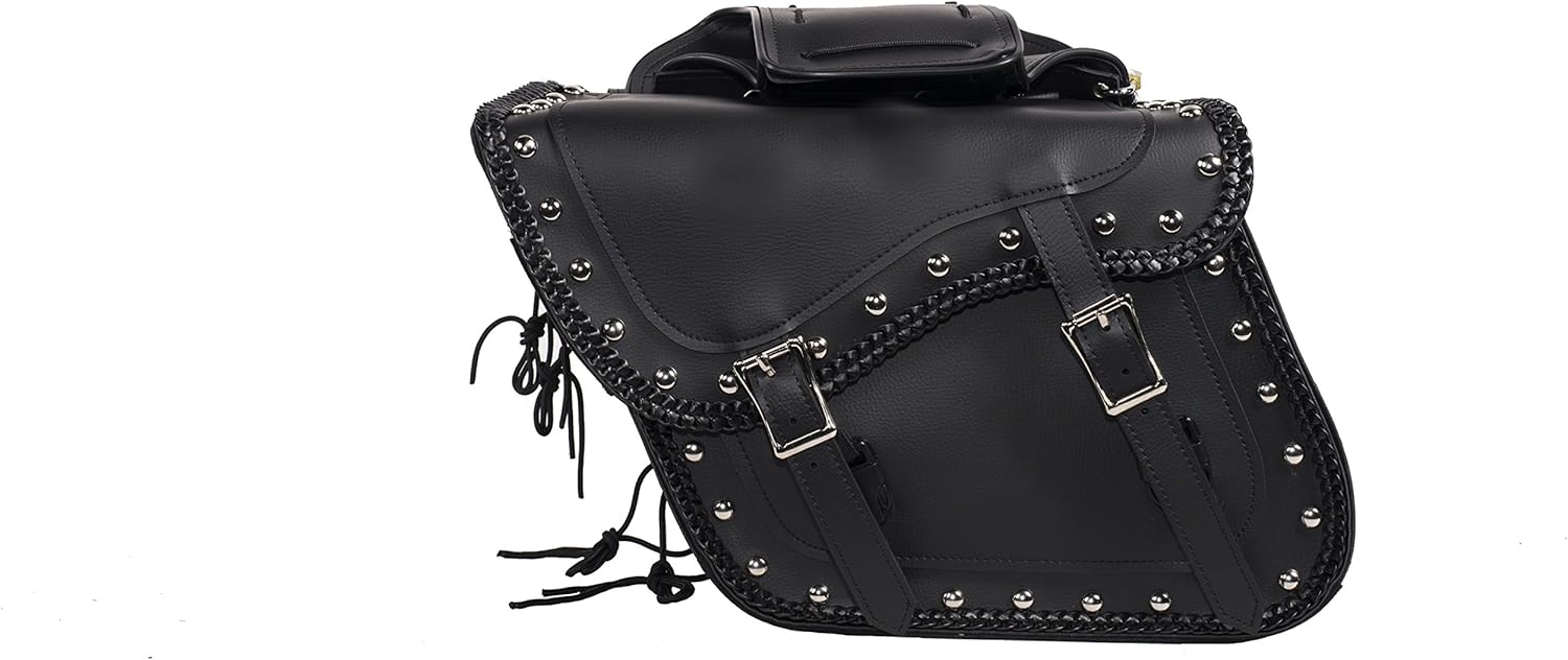 Dream Apparel Universal PVC Motorcycle Saddlebag With Heavy Duty Quick Release SD4065: Automotive