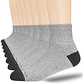 FLSHMCEN 8-Pairs Men's Ankle Cotton Socks with Cushion, Athletic Running Socks Size 7-9/9-12/12-15