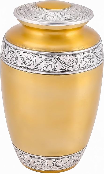 Amazon.com: Pewter Large Urn for Human Ashes With Silver Border -A
