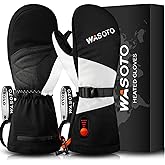 Heated Mittens Gloves for Women Men 7.4V Battery 22.2Wh Electric Rechargeable Waterproof Ski Gloves for Winter Outdoor Work Skiing Snowboarding Hiking Fishing Camping Raynaud