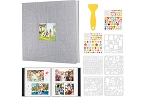 Photo Album Self Adhesive for 4x6 5x7 8x10 Pictures, Linen DIY Scrapbook for Birthday, Anniversary, Wedding, Valentine and Ch