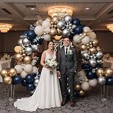 Netnology Navy Blue Gold Silver Balloon Arch Kit 151pcs Party Decor view 7
