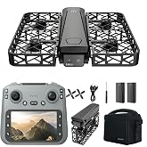 Drone with Camera for Adults, Foldable Mini Full Propeller Guard Drones | RC Quadcopter 2K Ultra HD, Brushless Motor, 360 Degree Flip, 4.5" Screen Remote Controller, 2 Batteries for Beginners