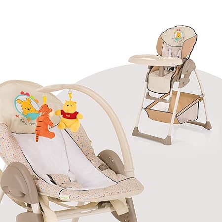 Hauck Disney pooh ready to play Sit’n Relax 3in1 - Neugeborenen Aufsatz und Kinderhochstuhl, ab Geburt, mit Liegefunktion, in