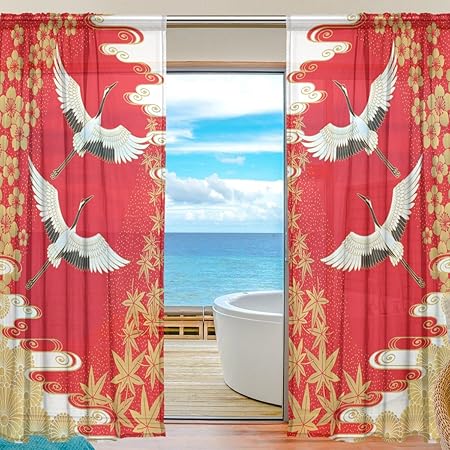 Seulife Cortina Transparente Para Ventana Diseno De Flores