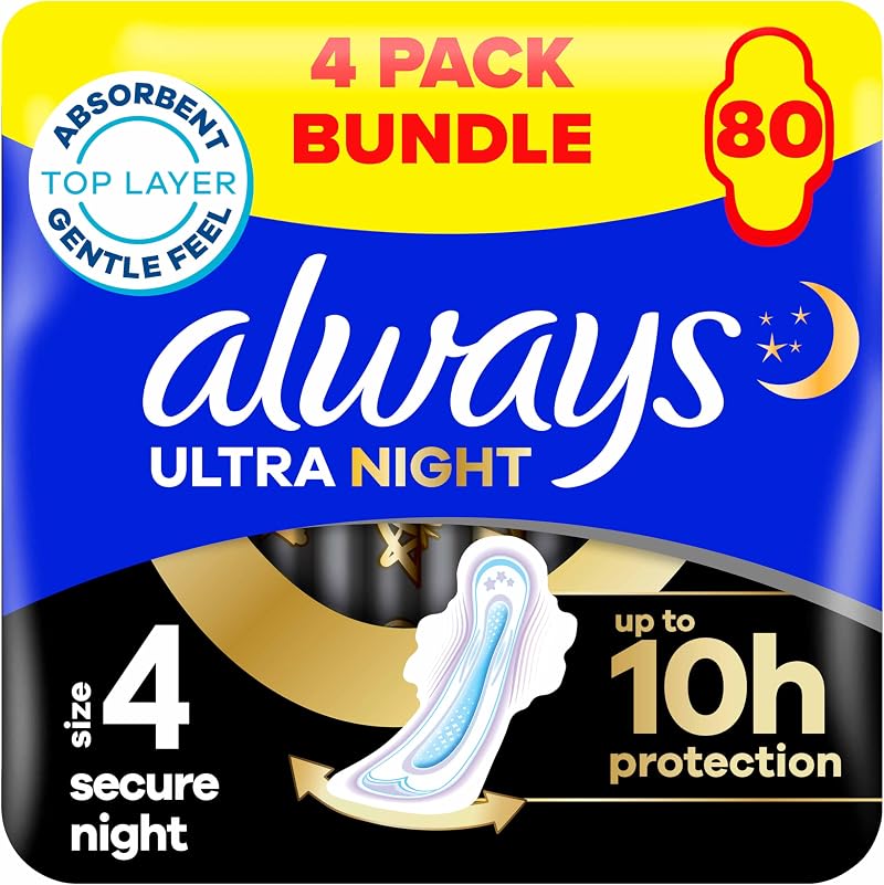 Always Ultra Secure Night Size 4 Sanitary Towels with Wings 20 pads