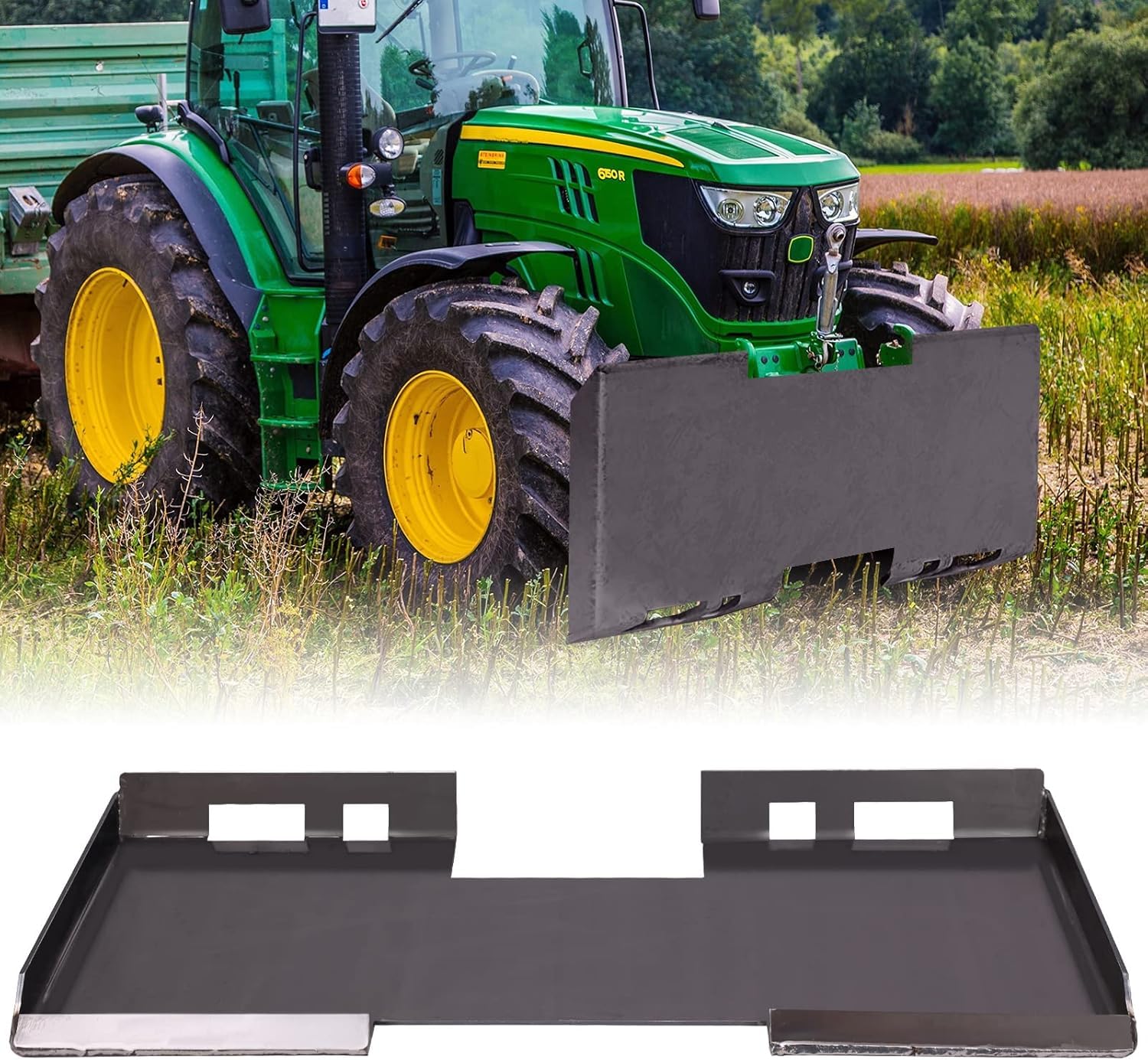 Photo 1 of *HEAVY* Skid Steer Attachment Plate, 1/3" Top Bar Thick Quick Attachment Plate, 1/4" Thick Universal Quick Attach Mount Plate for Buckets, Plows, Forks and Tractors, Black