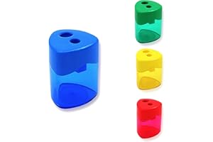 Sonuimy Pencil Sharpeners, 4 Pcs Pencil Sharpeners Manual,Dual Holes Compact Colored Handheld Pencil Sharpener for Kids with Lid Adults Students School Class Home Office (Bigger)