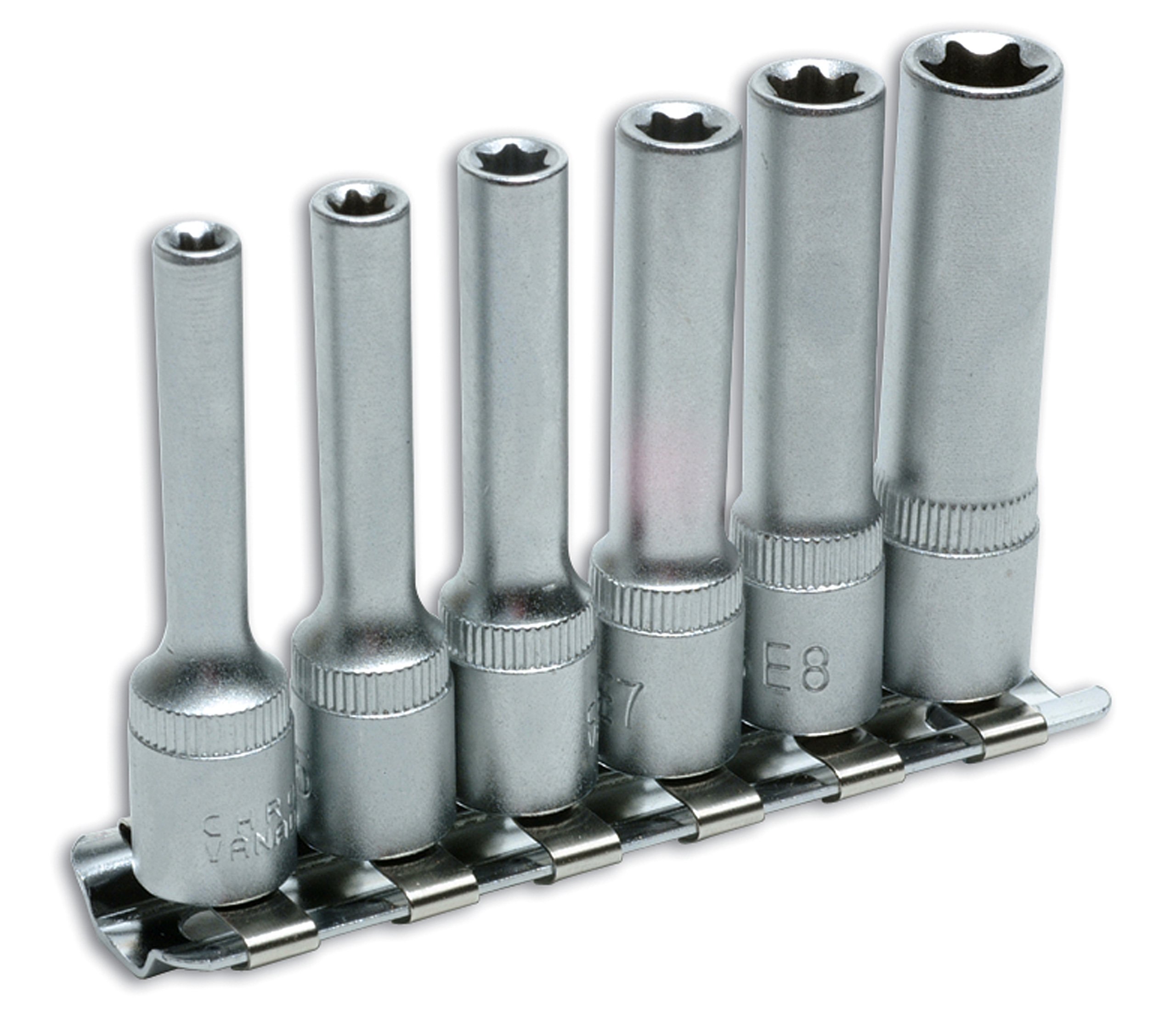 Laser 3225 Deep Star Socket Set 1/4"D 6pc