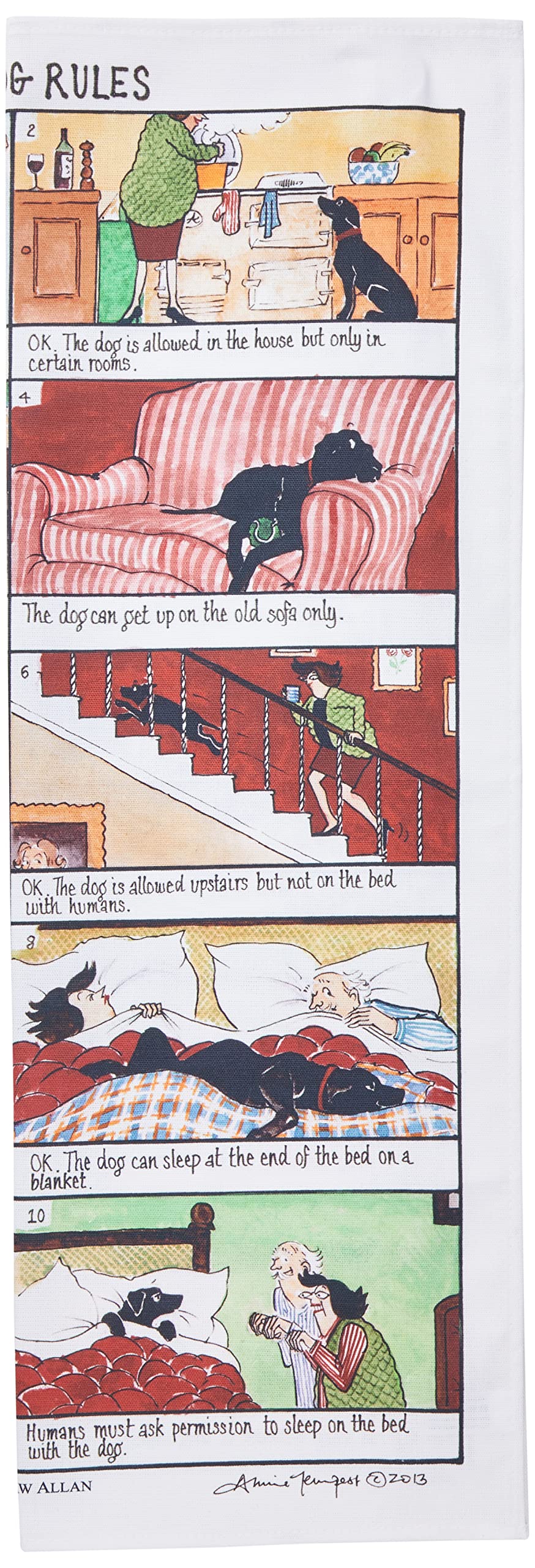 Samuel Lamont The Dog Rules Cotton Tea Towel