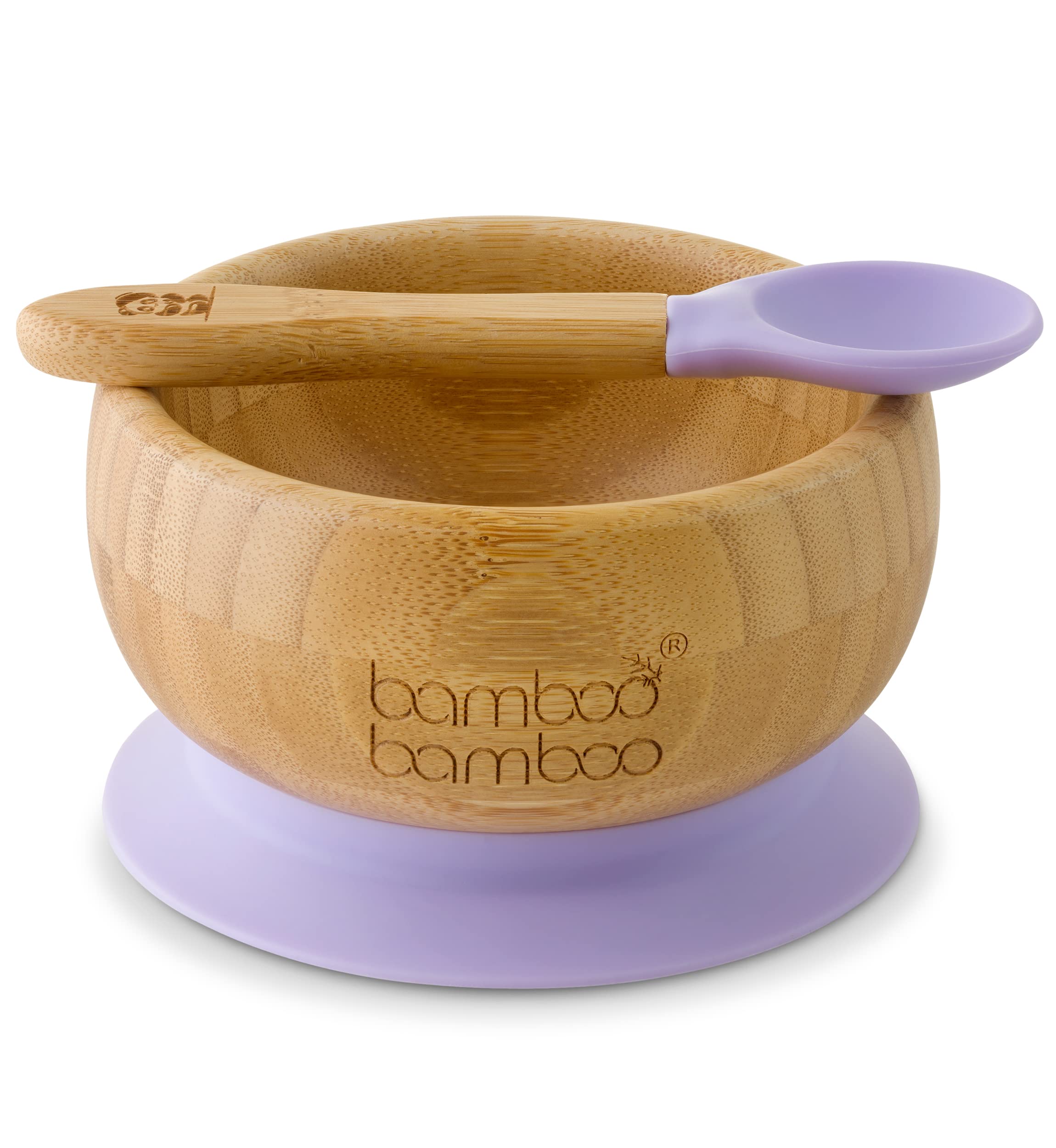 bamboo bamboo ® Baby and Toddler Suction Bowl Set for Feeding and Weaning | Outstanding Suction | Bamboo Baby Suction Bowls with Matching Spoon Set from 6 Months